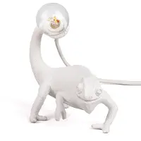 Seletti Tafellampe , Chameleon Lamp Still, Wit, Woonkamer, Kunststof, Designer