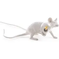 Seletti Tafellampe , Mouse Lamp Valentine, Wit, Woonkamer, Kunststof, Designer
