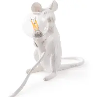 Seletti Mouse Lamp Mac Tafellamp Wit - Kinderlampjes Hars White - 15221