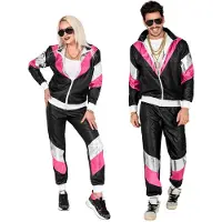 Finidi Disco trainingspak zwart neon roze zilver