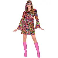 Finidi Dames hippie jurkje neon patroon