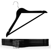 Blumtal Kledinghangers Hout - Set van 20 Kleerhangers - Antislip - Met inkepingen - Zwart