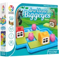 SmartGames Drie Kleine Biggetjes - Logisch Denkspel voor Kleuters & Jonge Kinderen - 48 Opdrachten met Prentenboek - Educatief Solospel - Vanaf 3 Jaar