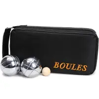 Engelhart Metalen Jeu de Boules - 8 ballen in zwarte rits tas - Pétanque - Boules - Metalen ballen - Geschikt voor elke Jeu De Boules baan - Longfield