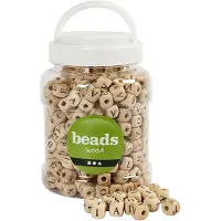 Creativ Company CC Houten Letterkralen 9x9 mm Naturel 400 stuks