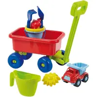 Ecoiffier strand bolderwagen met zandspeelgoed - kleurrijk strand speelgoed.