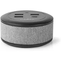 Nedis Fabric Desktop Family Charger FSCSPD100GY Zwart/Grijs