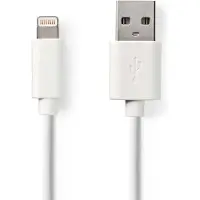 Nedis Sync and Charge-Kabel | Apple Lightning 8-Pins Male - USB-A Male | 1,0 m | Wit Nedis