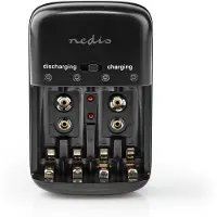 Nedis NiMH-Batterijlader AA / AAA | 1.2 / 9 V DC | 0.2 A | 1 stuks - BACH07 BACH07