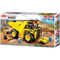 Sluban Town Bouwplaats Mijnwagen Kiepwagen Dump Truck bouwspeelgoed kinderen vanaf 6 jaar – Constructiespeelgoed bouwdoos met 416 bouwstenen – M38‑B0806