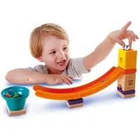 Hape Mega Skatepark Knikkerbaan Uitbreidingsset - Quadrilla Houten Bouwset met Sprong en Bel, 4 Jaar+