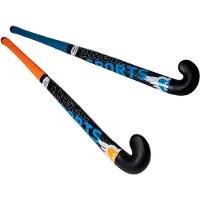 Angel Sports Hockeyset 2 Sticks 34” – Kunststof Hockeysticks Oranje & Blauw met Vlammende Bal – Straathockey Set voor Buiten en Training – Engelhart
