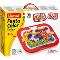 Quercetti FantaColor Design - Frame met 300 Pinnen - Draagbaar met Opbergvak