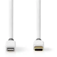Nedis 8-pins Lightning naar USB-C kabel - USB2.0 - tot 20V/3A / wit - 2 meter
