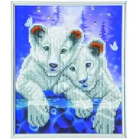 Craft Buddy "picture Frame Kit" 21x25 Cm Tiger Cubs, With Silver Frame (partial Painting)
