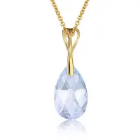 Montebello Ketting Pia DG474H - Swarovski Druppel - 925 Zilver Verguld - 16mm - 40cm