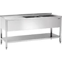 Bartscher Spoeltafel 700, 2 spoelbakken Rechts, 180(B)x70(D)x85(H)cm