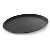 Super Merchant Dienblad Ovaal XL - Zwart - Glasvezel - Antislip Dienblad Horeca - 735x600(H)22mm