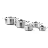 Hendi Kookpan laag – met deksel – 7,3L – inductiegeschikt – koelblijvende handgrepen