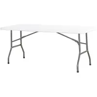 Hendi Buffettafel inklapbaar, HDPE (Hoge dichtheid Polyethyleen), Wit, 74(b)x180(d)x74(h)cm, 810897