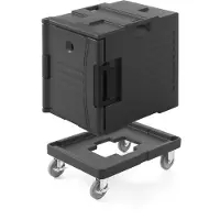 Hendi Trolley voor thermocontainer, Kunststof, Zwart, 71(b)x53(d)x23(h)cm, 877821