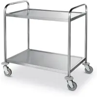 Hendi Serveerwagen – Roestvast staal – Geluiddempend – 2 bladen – 905x585x945 mm