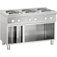Bartscher elektrische kookplaat, model 700, type B1200, 6 branders, uitvoering UO