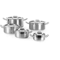 Hendi Braadpan met deksel, roestvrij staal, 200x90 mm, 2,8 liter, Profi Line