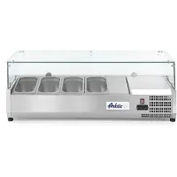Hendi Opzetkoelvitrine GN 1/3, RVS, 39,5(b)x120,5(d)x43(h)cm, 4x GN 1/3, 232965