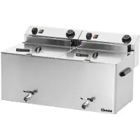 Bartscher Elektrische Dubbele-Friteuse | Met aftapkranen 2 x 10 liter | 400V | 16 2kw | 750x450x H 375 mm