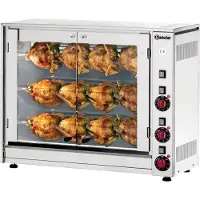 Bartscher Kippengrill Bartscher, voor 12 kippen, 3 spiesen , 88(b)x71(h)x43(d)cm, 400V/5kW