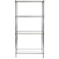 Hendi Extra stevig opbergrek, Verchroomd, Zilver, 45,5(b)x91(d)x183(h)cm, 812259
