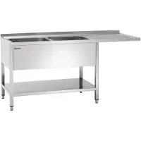 Bartscher Spoeltafel 700, 2 spoelbakken Rechts, 180(B)x70(D)x85(H)cm