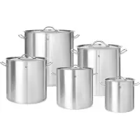 Hendi Grote kookpan met deksel – 50L – inductiegeschikt – koelblijvende handgrepen – matte afwerking