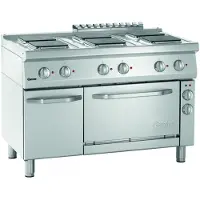Bartscher elektrische kookplaat, model 700, type B1200, 6 branders, EBO