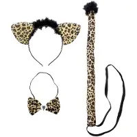 Finidi Luipaarden set met glitter randje | dierenset luipaarden (bruin en beige)