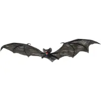 Finidi Accessoires voor Halloween harige zwarte nep vleermuis 74cm
