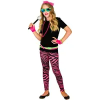 Finidi Legging zebraprint neon roze kinderen