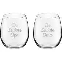 Royal Leerdam Gegraveerde Drinkglas 39cl De Leukste Opa- De leukste Oma