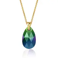 Montebello Ketting Jan DG472H - Swarovski Druppel - 925 Zilver Verguld - 16mm - 40cm