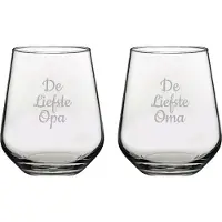 Pasabahce Gegraveerde Drinkglas 42,5cl De Liefste Opa-De Liefste Oma