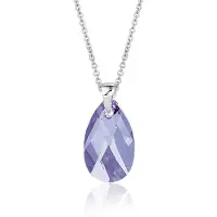 Montebello Ketting Jan DZ469H - Swarovski Druppel - 925 Zilver Gerhod. - 16mm - 40cm