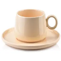 Alisa Porseleinen Kop en Schotel Beige 270 ml