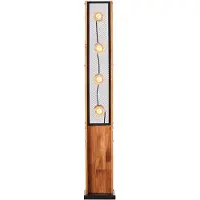 Brilliant BRILJANTE staande lamp met 3 lichtpunten in natuurlijke stijl | decoratieve staande lamp |gecertificeerd | geschikt voor E27 lampen, max. 42W | metaal/hout | zwart/bruin | 1,26 meter hoog