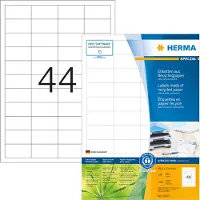 Herma 10821 Etiketten van gerecycled papier, A4, 48,3 x 25,4 mm, wit, permanent hechtend