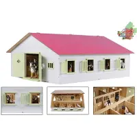 Kids Globe Paardenstal Roze met 7 Boxen, 1:24