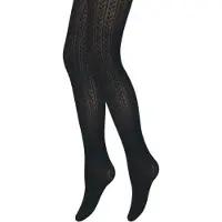 Bonanza Panty - Ribgebreid - Gestreept - Zwart - Maat S (38-40)