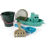 Dantoy - Blue Marine Toys - Boot en emmerset (5-delig) - Gerecycled Plastic Uit Visindustrie - Leeftijd 2+