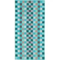 Cawö Handdoek Cawö Unique Karo Turquoise (3-delig)