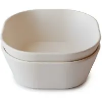 Mushie - Dinner Bowl Square - Ivory - 12.7 x 12.7 x 5 cm